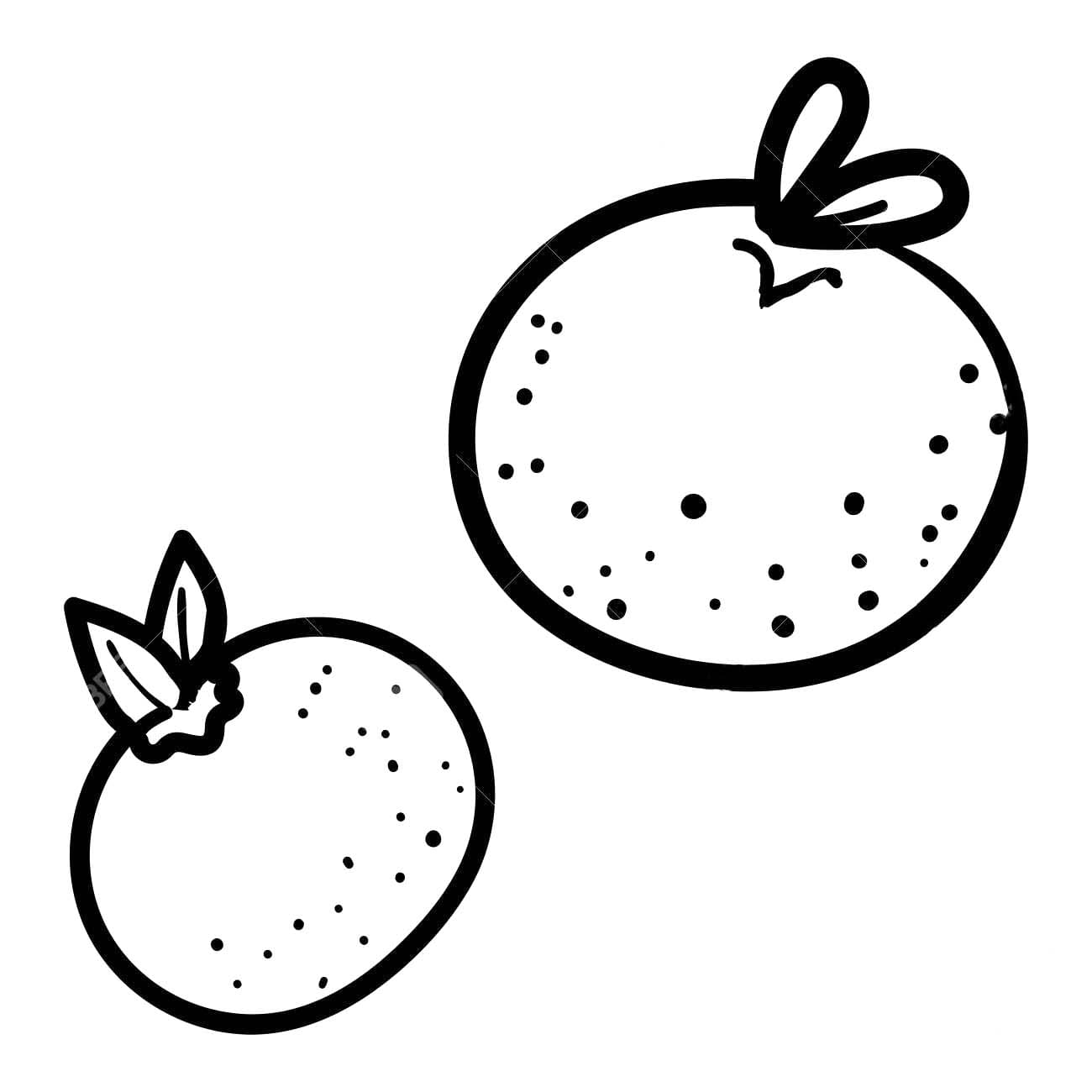Dibujos de Mandarina muy sencillo para colorear