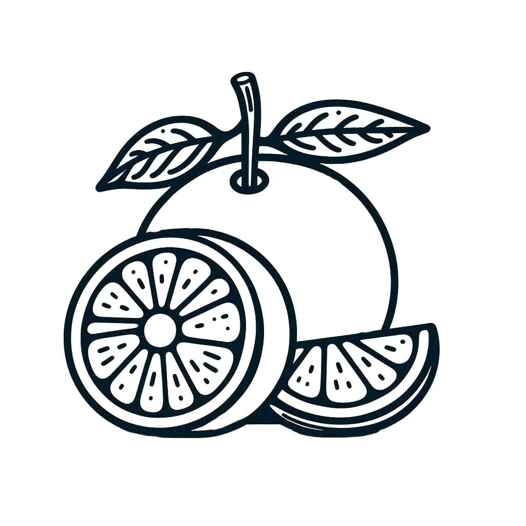 Dibujos de Mandarina sencillo en niños para colorear