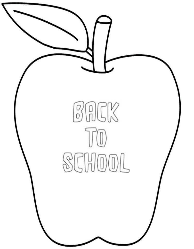 Dibujos de Manzana de Regreso a la Escuela para colorear