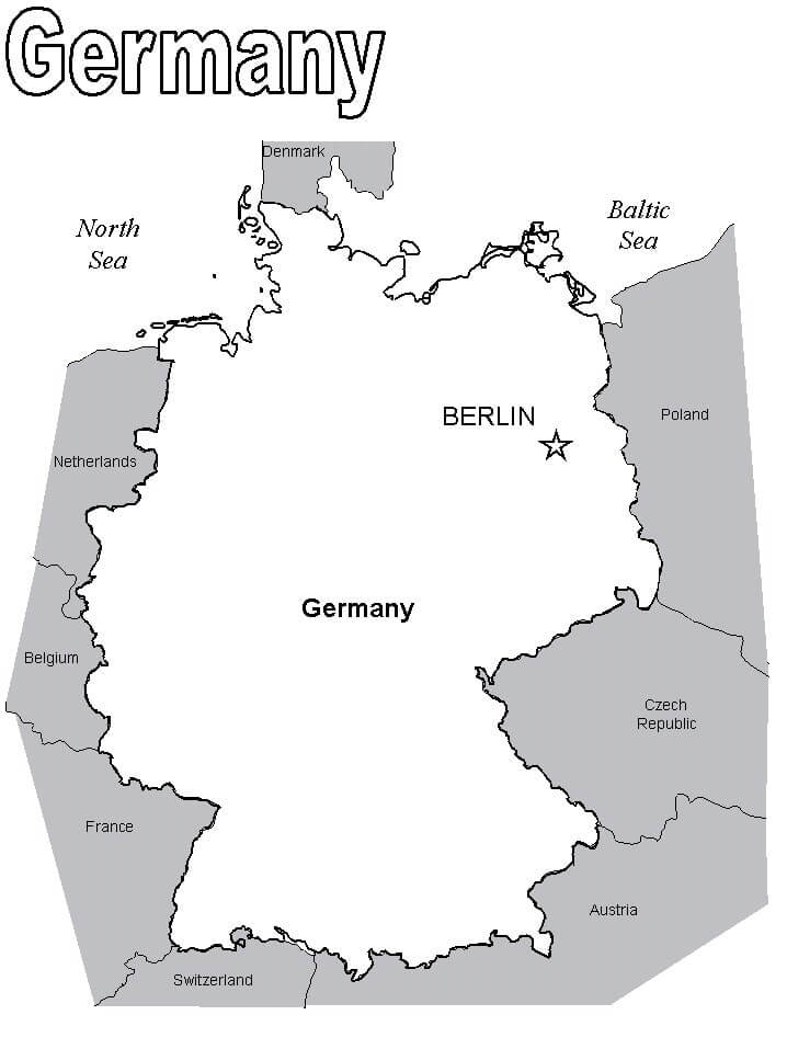 Dibujos de Mapa De Alemania para colorear