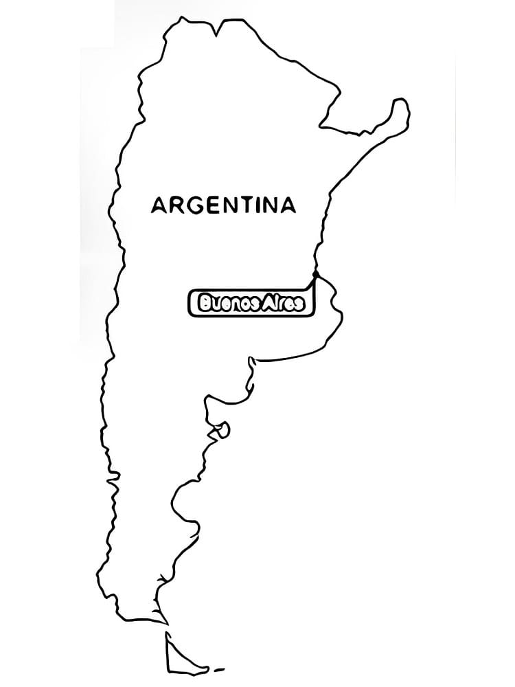 Dibujos de Mapa de Argentina gratis para colorear