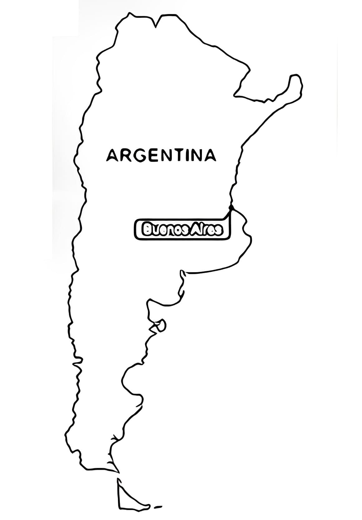 Dibujos de Mapa de Argentina imprimir para colorear