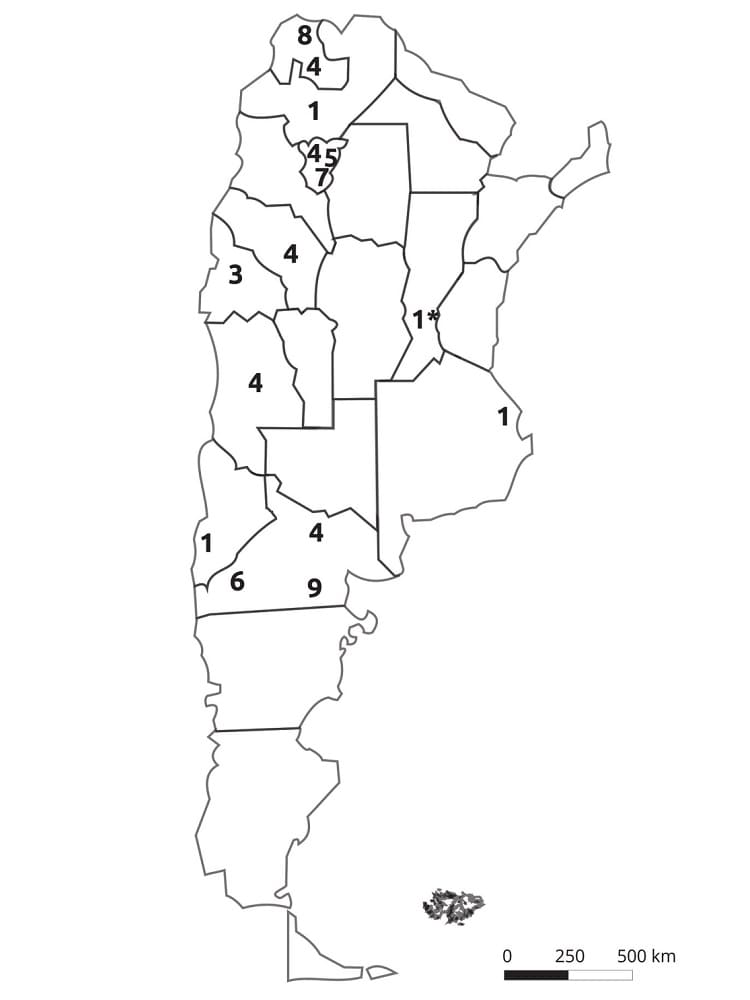 Dibujos de Mapa de Argentina para imprimir gratis para colorear