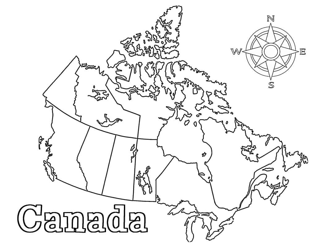 Dibujos de Mapa De Canadá para colorear