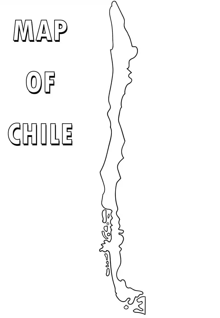 Dibujos de Mapa de Chile Básico para colorear