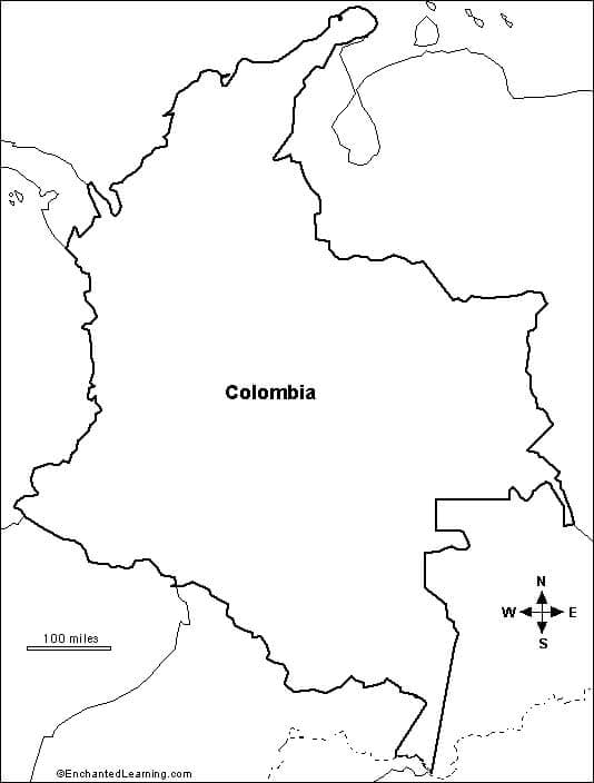 Dibujos de Mapa de Colombia para imprimir para colorear