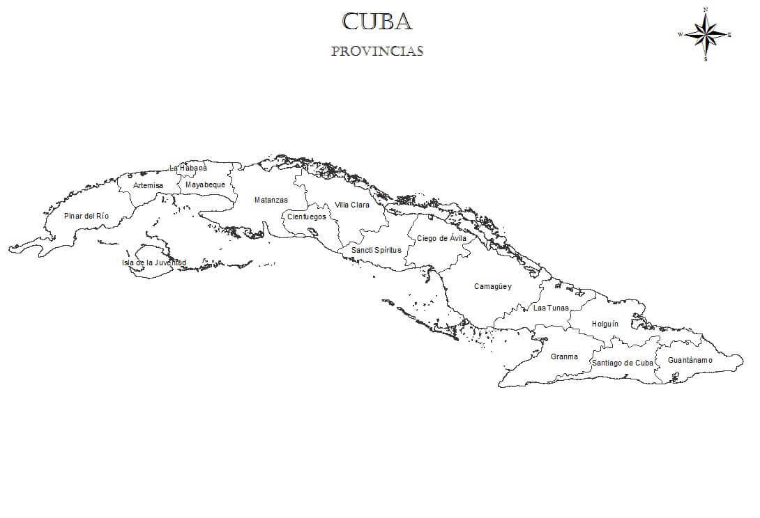 Dibujos de Mapa De Cuba para colorear