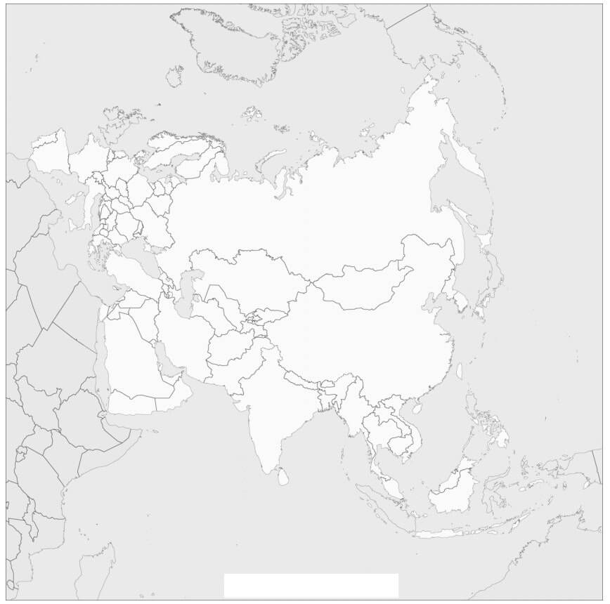 Mapa De Eurasia para colorir