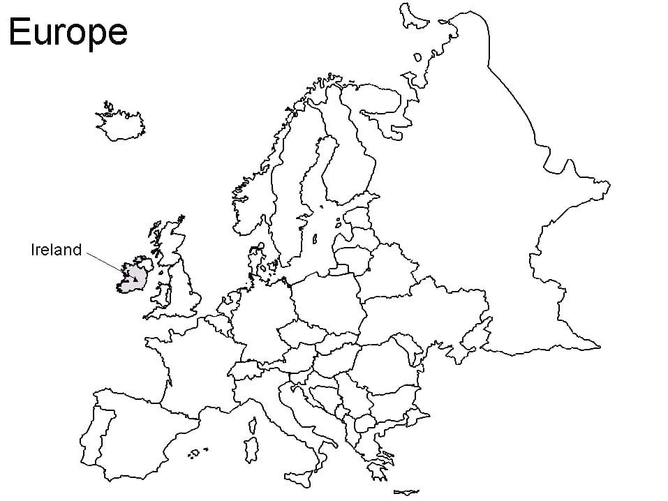 Dibujos de Mapa de Europa Imprimible para niños para colorear