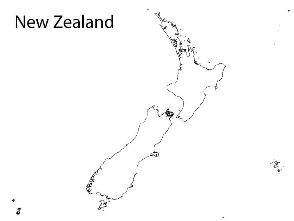 Dibujos de Mapa De Nueva Zelanda para colorear