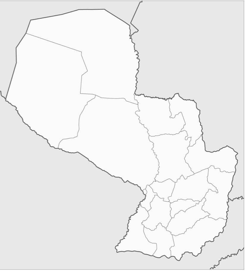 Mapa De Paraguay para colorir