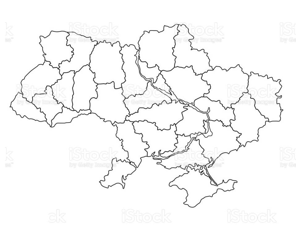 Mapa De Ucrania para colorir