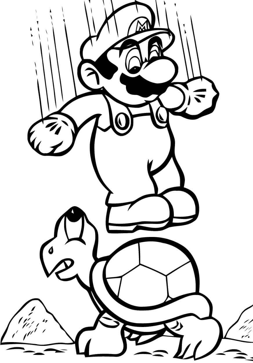 Mario Saltando para colorir