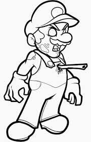 Mario Zombi para colorir