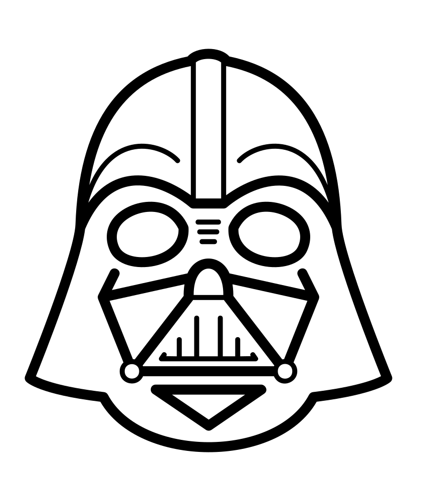 Máscara De Darth Vader para colorir