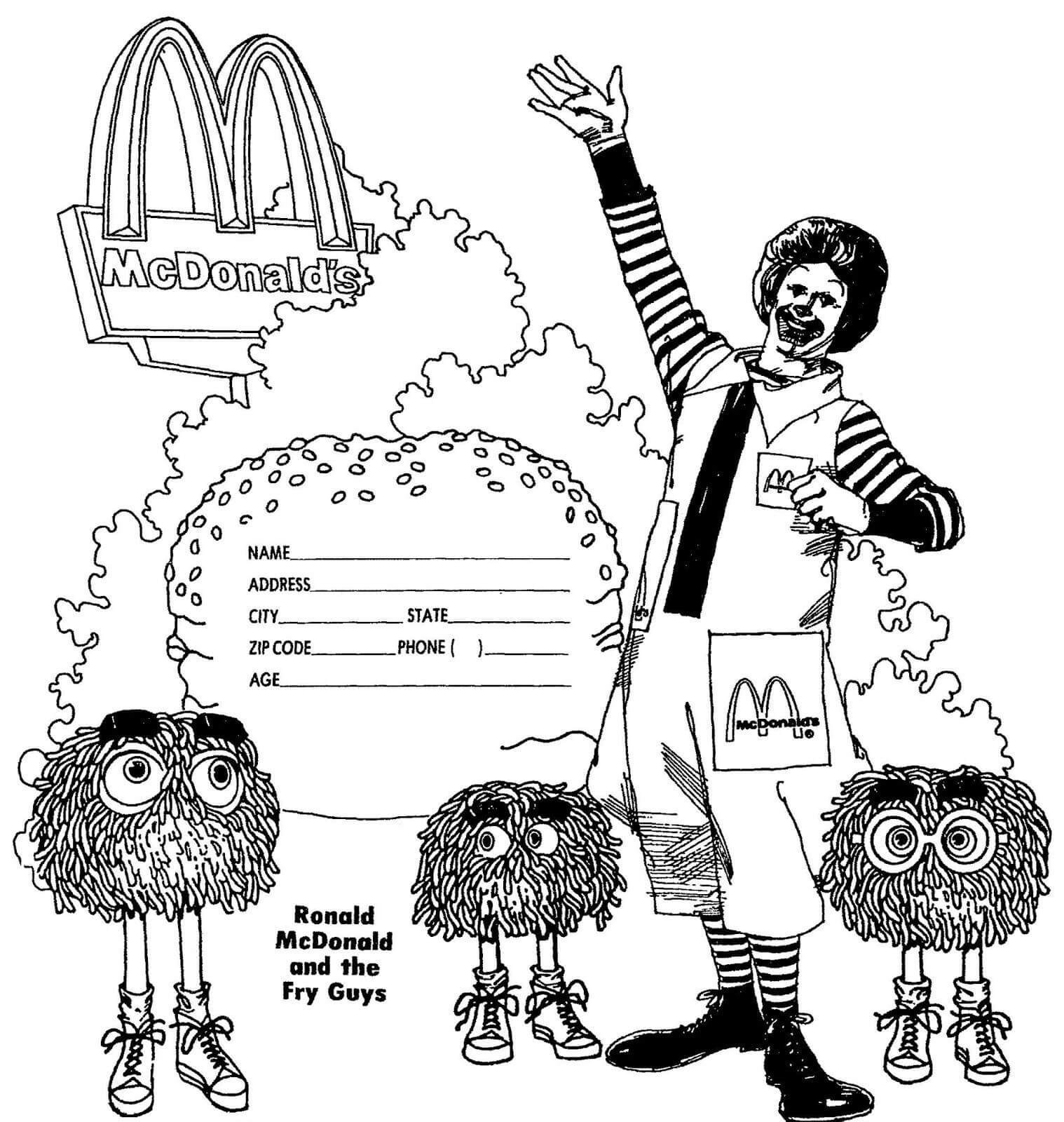 Dibujos de McDonald Dibujos Animados para colorear