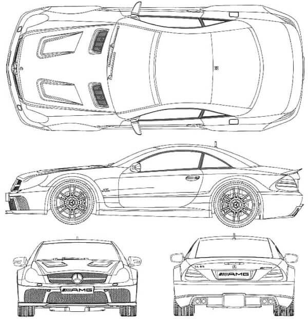 Dibujos de Mercedes AMG Desde Diferentes Perspectivas para colorear