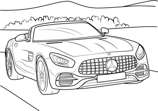 Dibujos de Mercedes AMG GT C Roadster para colorear