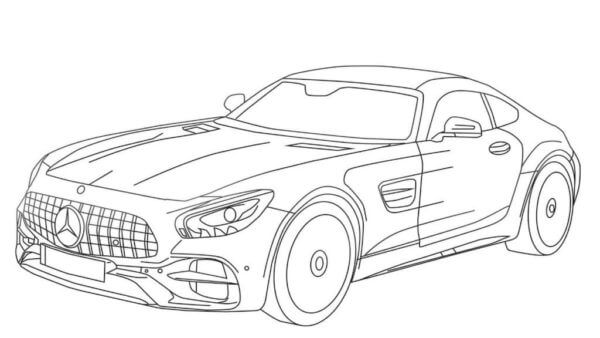 Dibujos de Mercedes-Benz AMG GT De Dos Puertas Y Deportivo De Dos Puertas para colorear