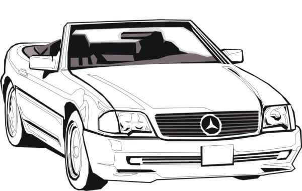 Dibujos de Mercedes-Benz W124 Raro para colorear