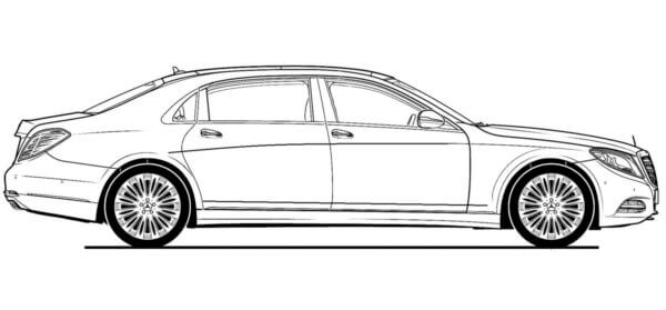 Mercedes Largo Para Una Conducción Cómoda para colorir