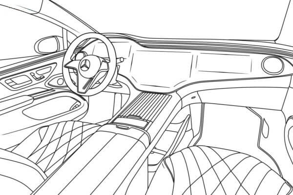 Mercedes Vista Interior para colorir