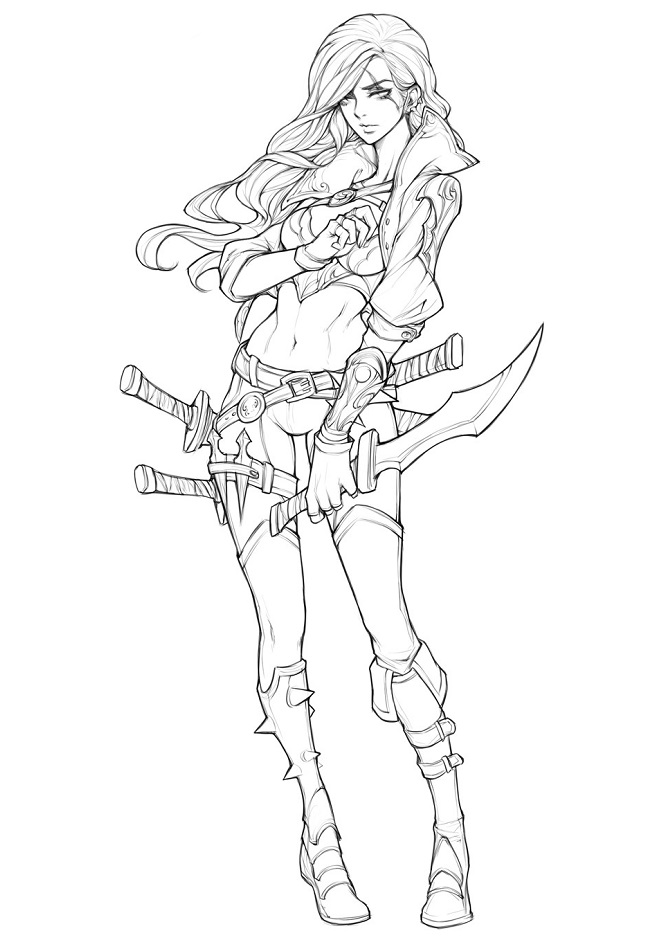 Mercenario Katarina para colorir