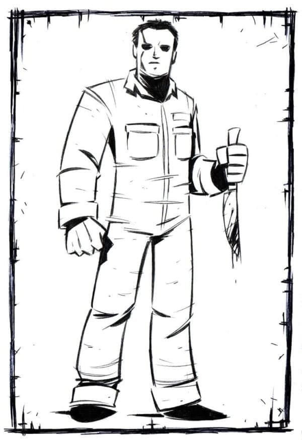 Dibujos de Michael Myers Básico en niños para colorear