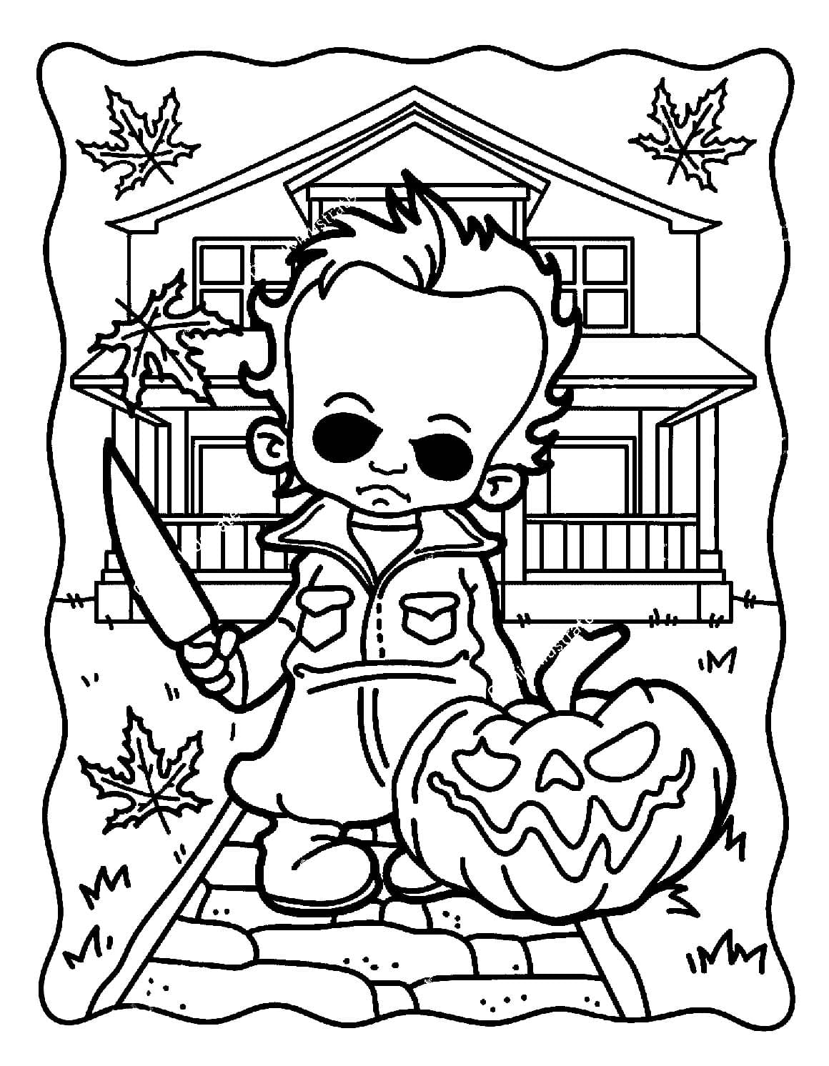 Dibujos de Michael Myers Básico gratuito para colorear