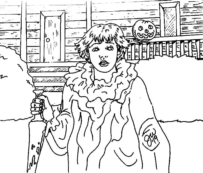 Dibujos de Michael Myers Básico imprimible para colorear