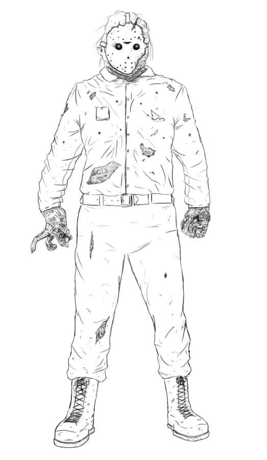 Dibujos de Michael Myers fácil imprimible para colorear