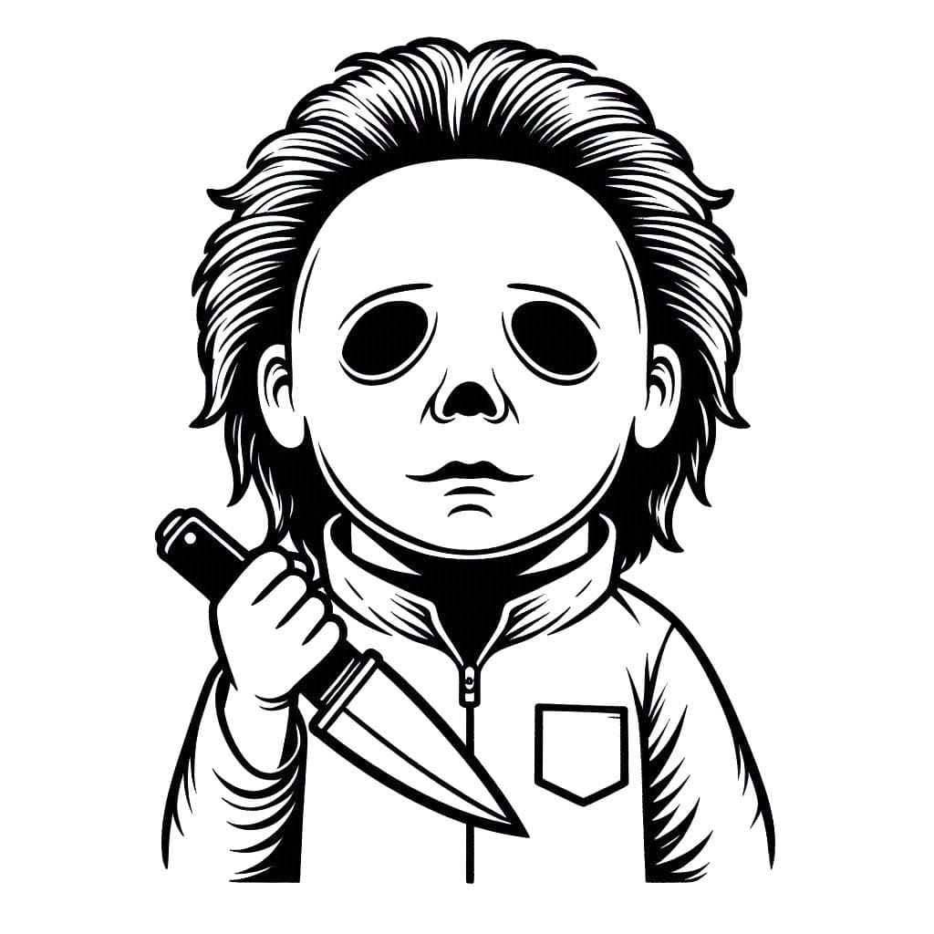 Dibujos de Michael Myers imprimible para colorear