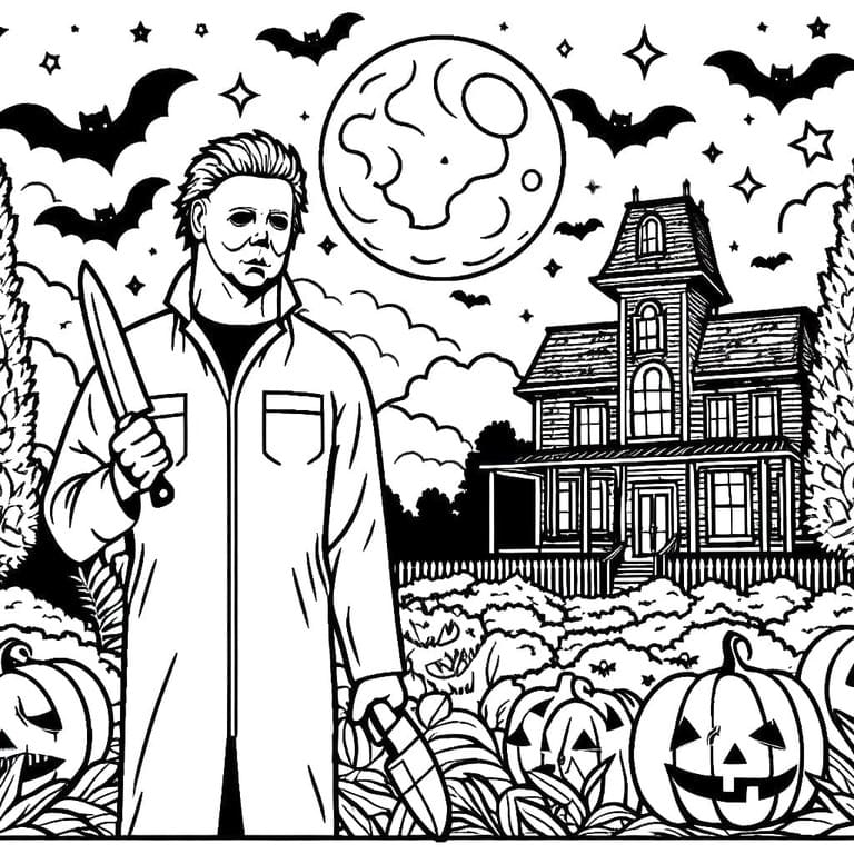 Dibujos de Michael Myers Imprimible para niños para colorear