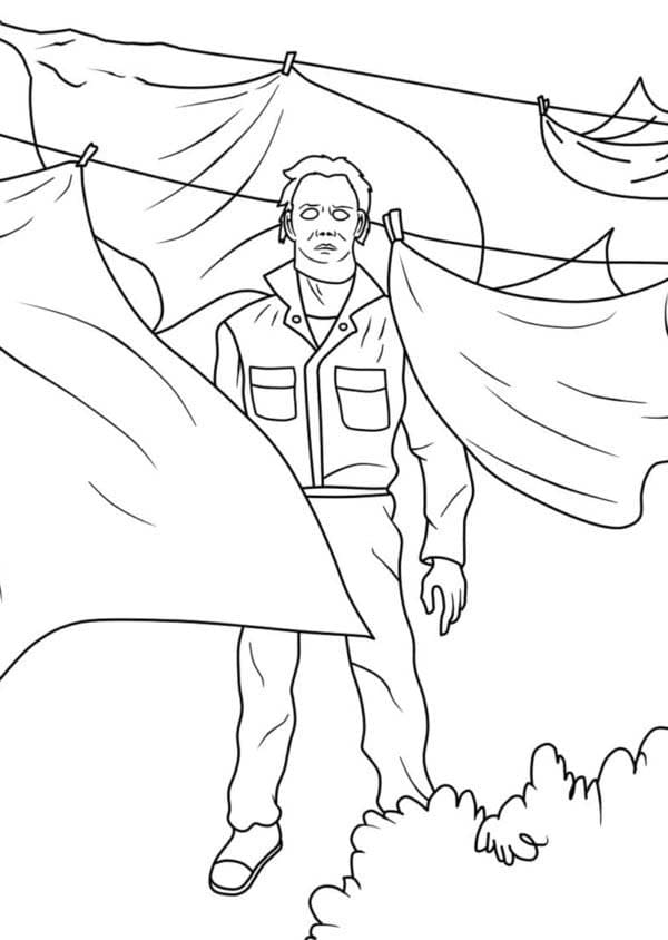 Dibujos de Michael Myers sencillo imprimible para colorear