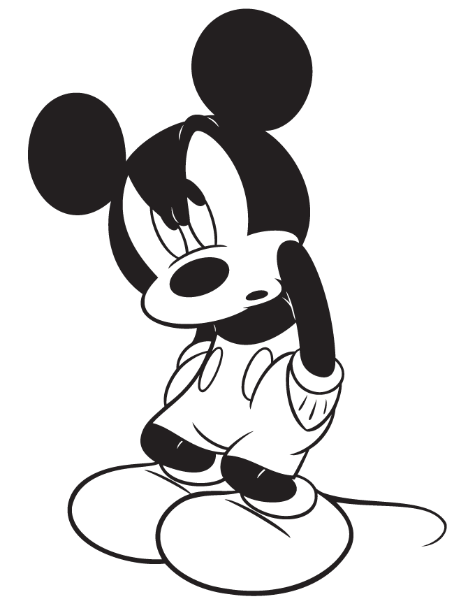 Mickey Enojado para colorir
