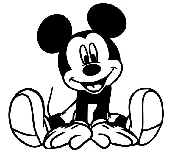 Dibujos de Mickey Ratón Sonriendo para colorear