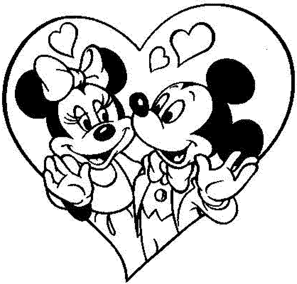Dibujos de Mickey Y Minnie Enamorados para colorear