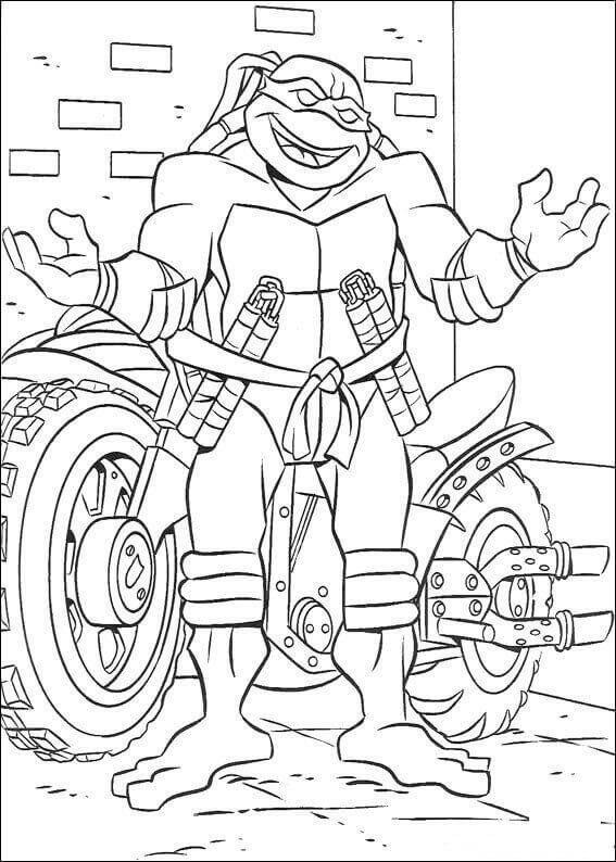 Dibujos de Miguel Ángel Su Motocicleta para colorear