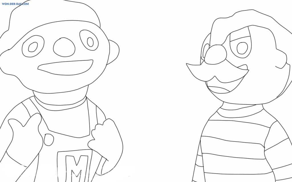 Dibujos de Miguelito y Beto para colorear