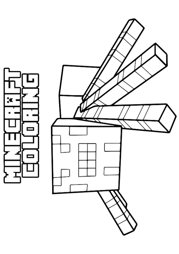 Dibujos de Minecraft Araña para colorear