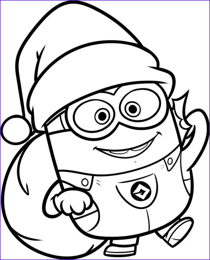 Dibujos de Minion en Navidad para colorear