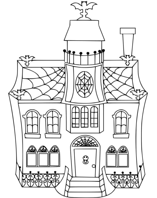 Dibujos de Misteriosa y Fabulosa casa de Vampiros para colorear