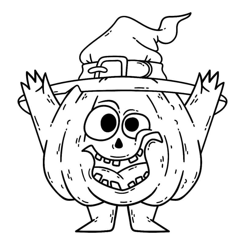 Dibujos de Monstruo de calabaza de Halloween para colorear