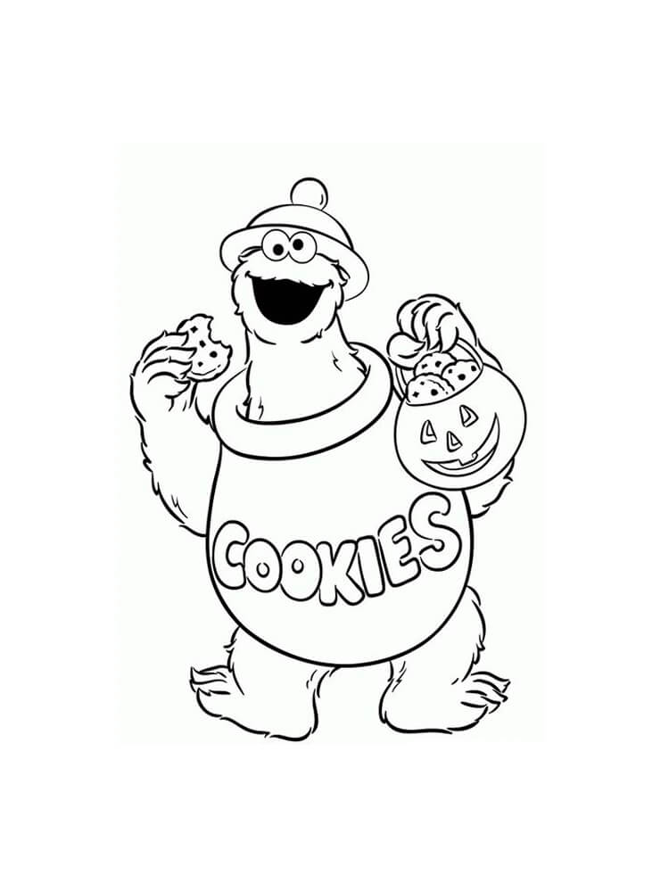 Dibujos de Monstruo de las Galletas en Halloween para colorear