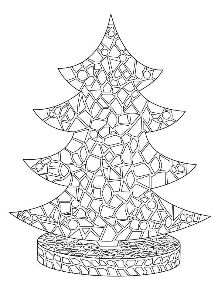 Dibujos de Mosaico de Árbol de Navidad para colorear