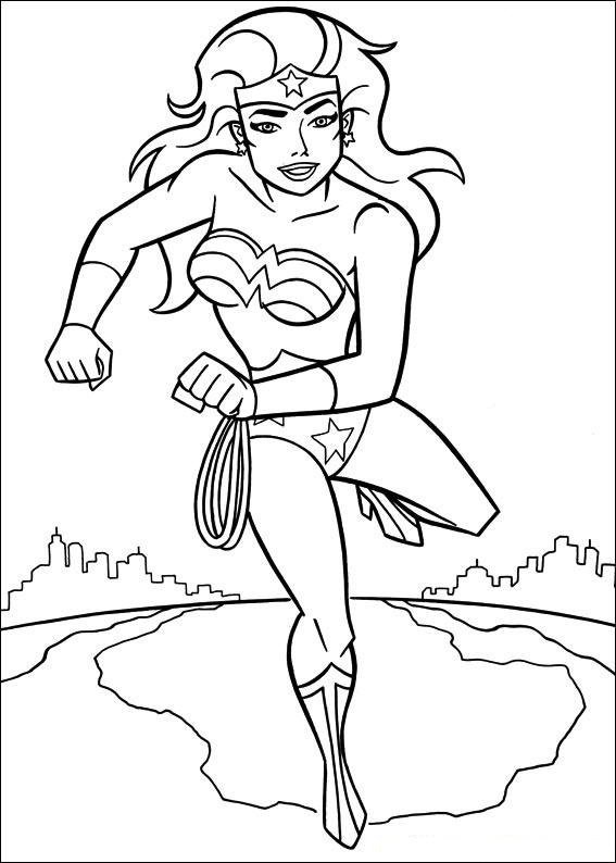 Mujer Maravilla Corriendo para colorir