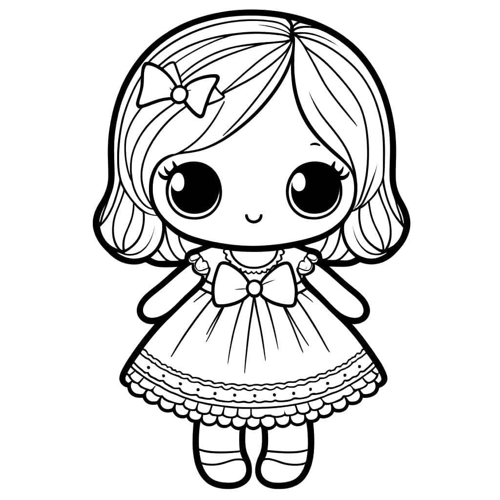 Dibujos de Muñeca adorable para colorear