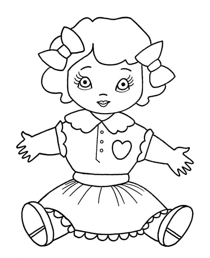 Muñeca niña para colorir