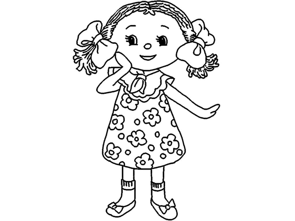 Muñeca Para Niños Gratis para colorir