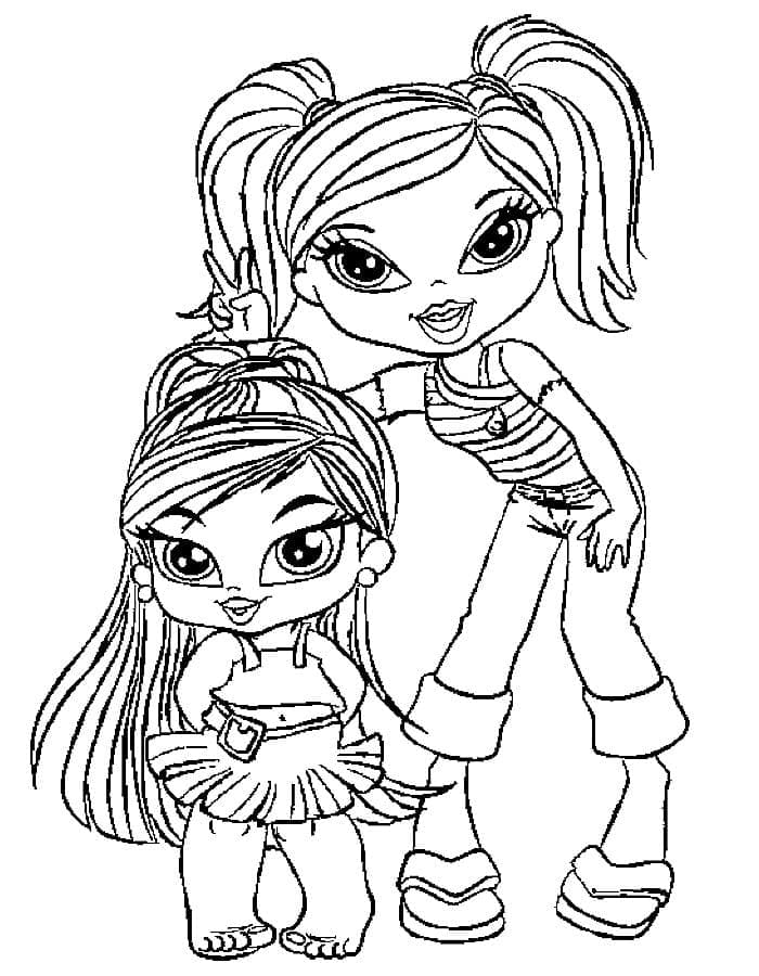 Dibujos de Muñecas Bratz Pequeñas para colorear